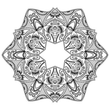 Vektör kına dövme mandala. Mehndi stili.