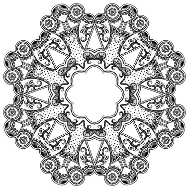 Vektör kına dövme mandala. Mehndi stili.