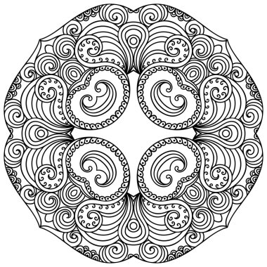 Vektör kına dövme mandala. Mehndi stili.