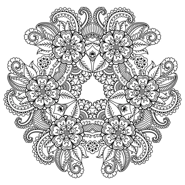 Vector henna tatoo mandala. Estilo Mehndi . — Vetor de Stock