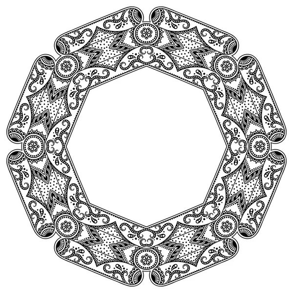 Vector henna tatoo mandala. Estilo Mehndi . — Vetor de Stock