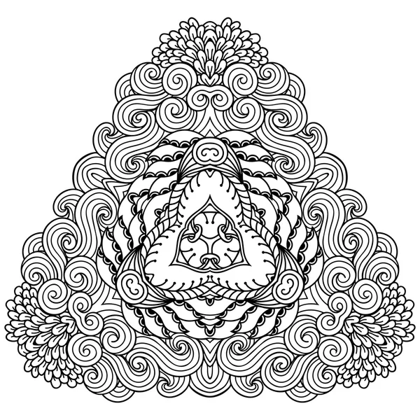 Vektör kına dövme mandala. Mehndi stili. — Stok Vektör