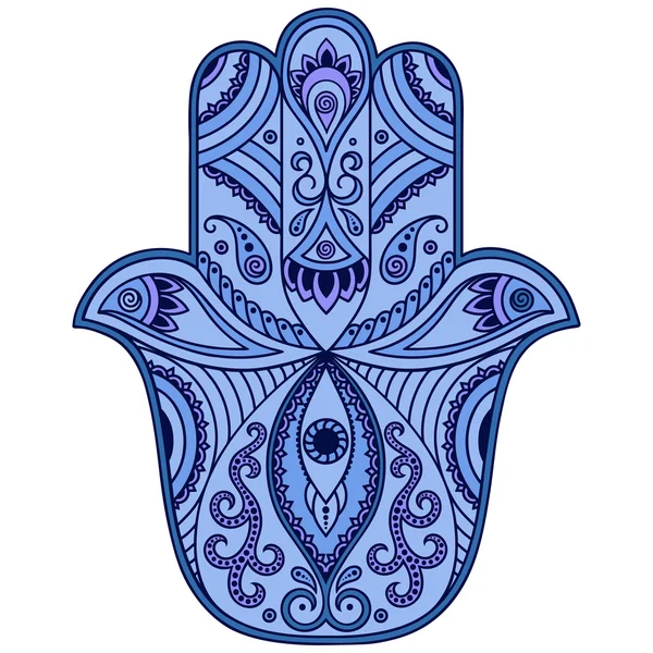 Kolor wektor hamsa ręcznie rysowane symbol. — Wektor stockowy