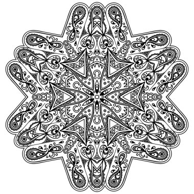 Vektör kına dövme mandala. Mehndi stili.