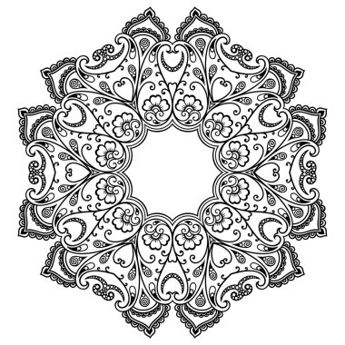 Vektör kına dövme mandala. Mehndi stili.