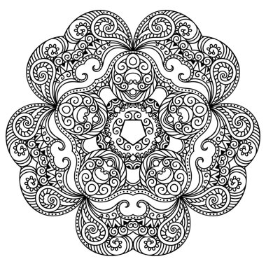 Vektör kına dövme mandala. Mehndi stili.