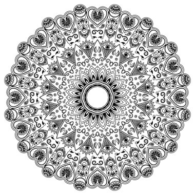 Vektör kına dövme mandala. Mehndi stili.