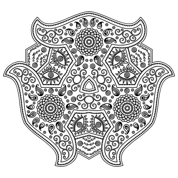 Vector henna tatoo mandala. Estilo Mehndi . — Vetor de Stock