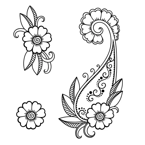 Hennè tatuaggio fiore template.Mehndi . — Vettoriale Stock