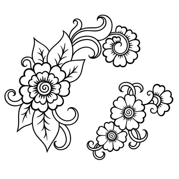 Hennè tatuaggio fiore template.Mehndi . — Vettoriale Stock