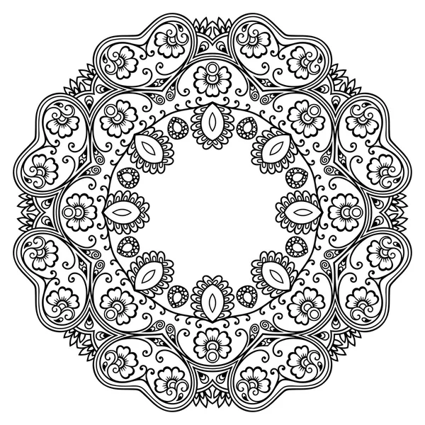 Vector henna tatoo mandala. Style Mehndi . — Image vectorielle