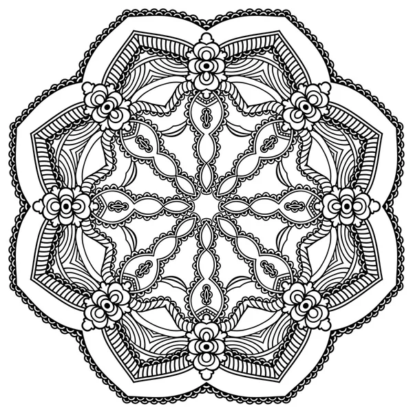 Vector henna tattoo mandala. Mehndi stijl. — Stockvector