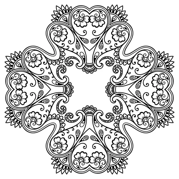 Vector henna tattoo mandala. Mehndi stijl. — Stockvector