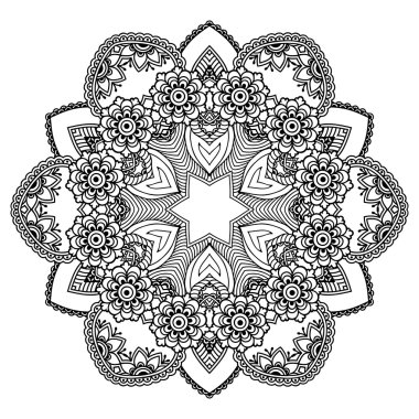 Vektör kına dövme mandala. Mehndi stili.
