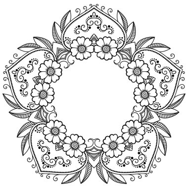 Vektör kına dövme mandala. Mehndi stili.