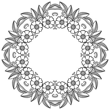 Vektör kına dövme mandala. Mehndi stili.