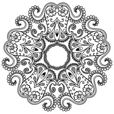 Vektör kına dövme mandala. Mehndi stili.