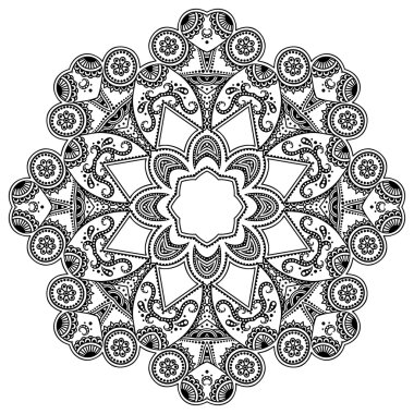 Vektör kına dövme mandala. Mehndi stili.