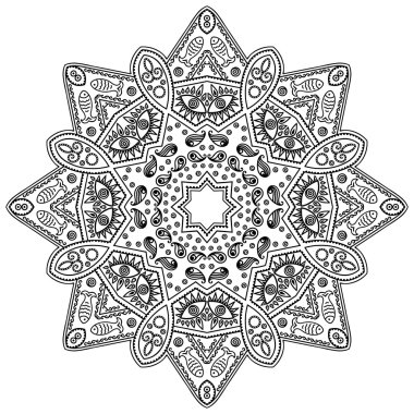 Vektör kına dövme mandala. Mehndi stili.