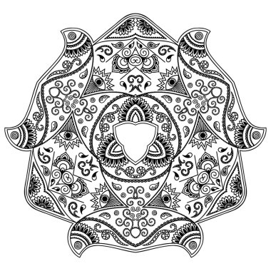 Vektör kına dövme mandala. Mehndi stili.