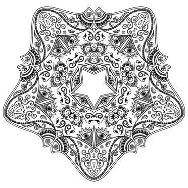 Vektör kına dövme mandala. Mehndi stili.
