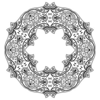 Vektör kına dövme mandala. Mehndi stili.