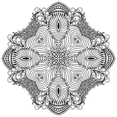 Vektör kına dövme mandala. Mehndi stili.