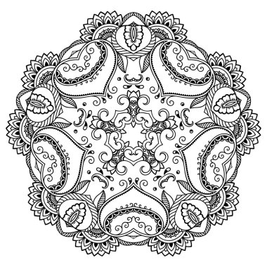 Vektör kına dövme mandala. Mehndi stili.