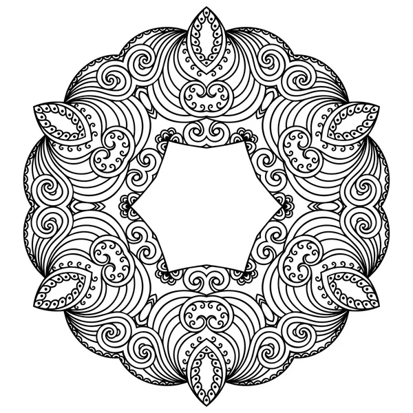 Vector henna tatoo mandala. Estilo Mehndi . — Vetor de Stock