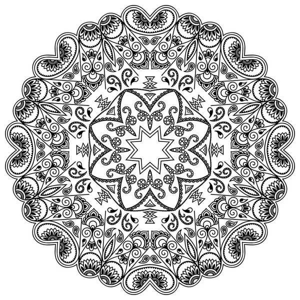 Vector henna tatoo mandala. Estilo Mehndi . — Archivo Imágenes Vectoriales