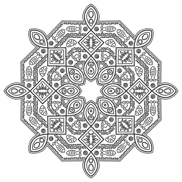 Vector henna tatoo mandala. Estilo Mehndi . — Archivo Imágenes Vectoriales