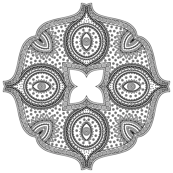 Vector henna tattoo mandala. Mehndi stijl. — Stockvector