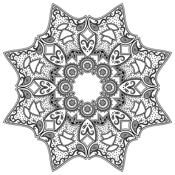 Vector henna tatoo mandala. Estilo Mehndi . — Vetor de Stock