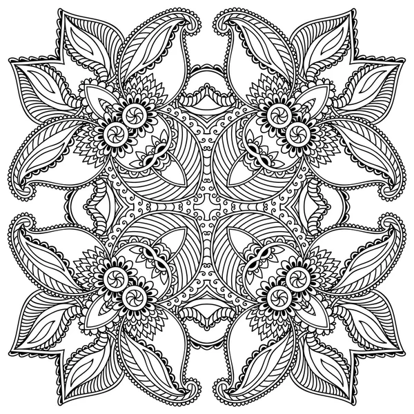 Vector henna tatoo mandala. Estilo Mehndi . — Archivo Imágenes Vectoriales