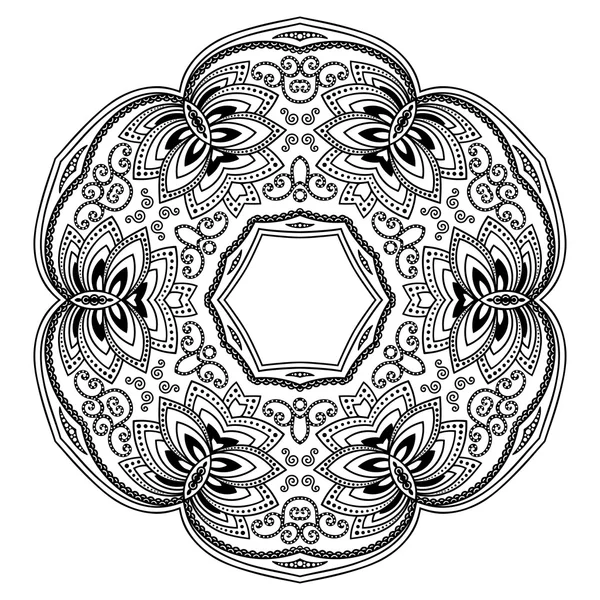 Vector henna tatoo mandala. Estilo Mehndi . — Vector de stock