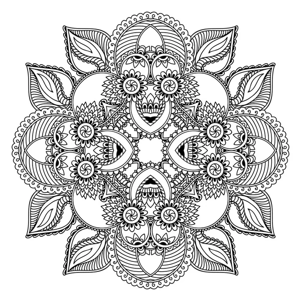 Vektör kına dövme mandala. Mehndi stili. — Stok Vektör