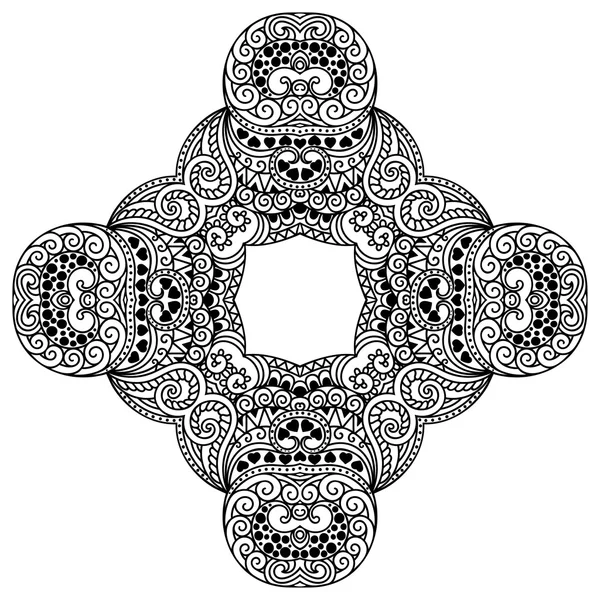 Vector henna tatoo mandala. Estilo Mehndi . — Vetor de Stock