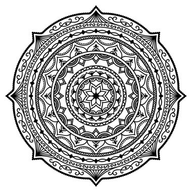 Vektör kına dövme mandala. Mehndi stili.