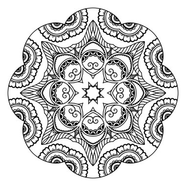 Vektör kına dövme mandala. Mehndi stili.
