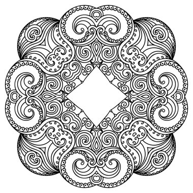 Vektör kına dövme mandala. Mehndi stili.