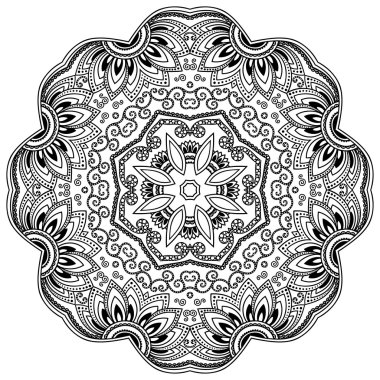 Vektör kına dövme mandala. Mehndi stili.