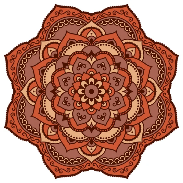 Imagen vectorial de mandalas de color en estilo oriental . — Vector de stock