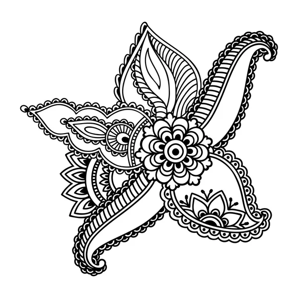 Modelo de flor de tatuagem de hena. Mehndi . — Vetor de Stock