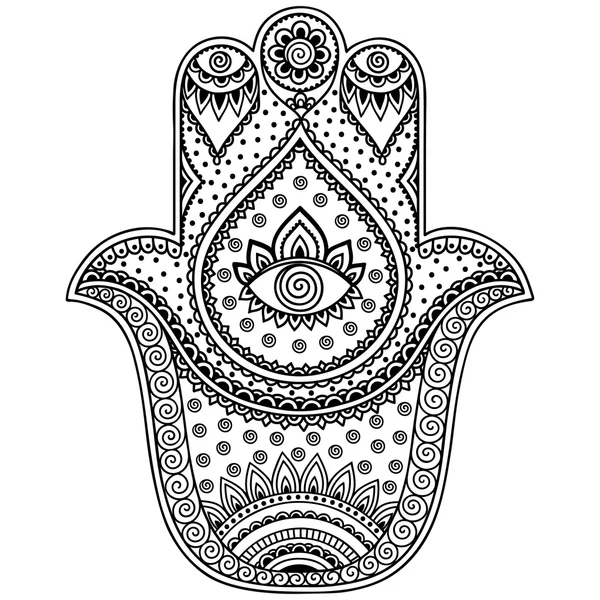 Vector hamsa mână desenată simbol — Vector de stoc