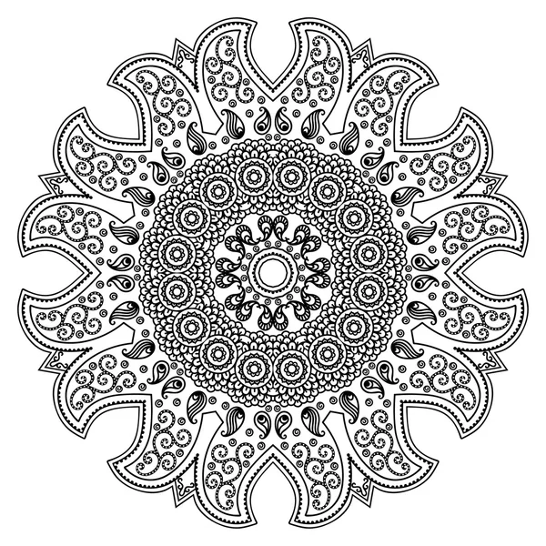 Mandala tatoo all'hennè vettoriale. Stile Mehndi . — Vettoriale Stock