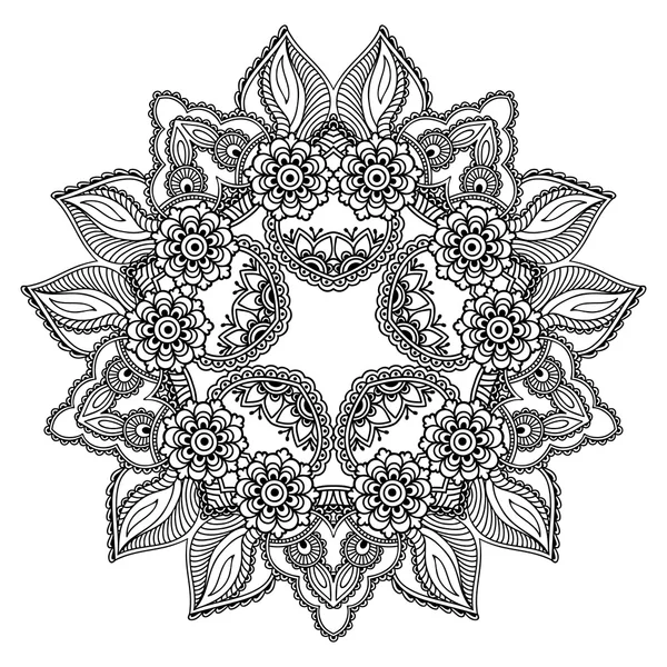 Vector henna tattoo mandala. Mehndi stijl. — Stockvector