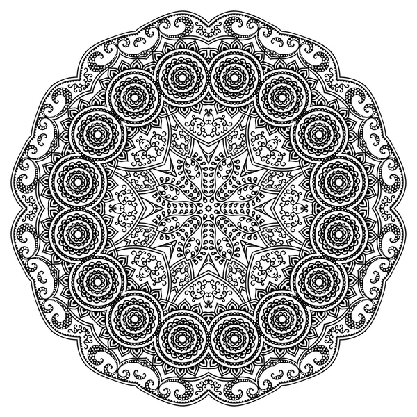 Mandala tatoo all'hennè vettoriale. Stile Mehndi . — Vettoriale Stock