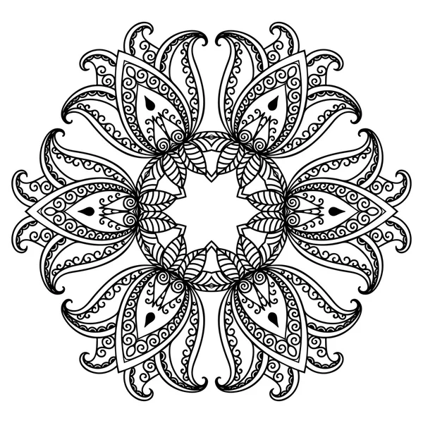 Mandala tatoo all'hennè vettoriale. Stile Mehndi . — Vettoriale Stock