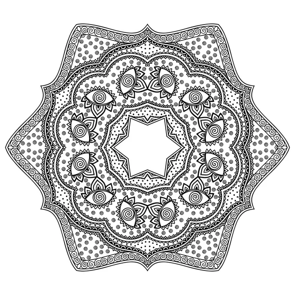 Vector henna tatoo mandala. Estilo Mehndi . — Vetor de Stock