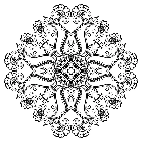 Vector henna tatoo mandala. Estilo Mehndi . —  Vetores de Stock